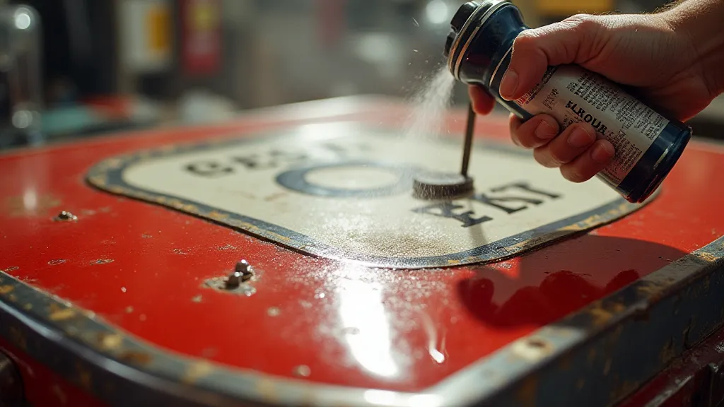 Spray sealing a gas sign