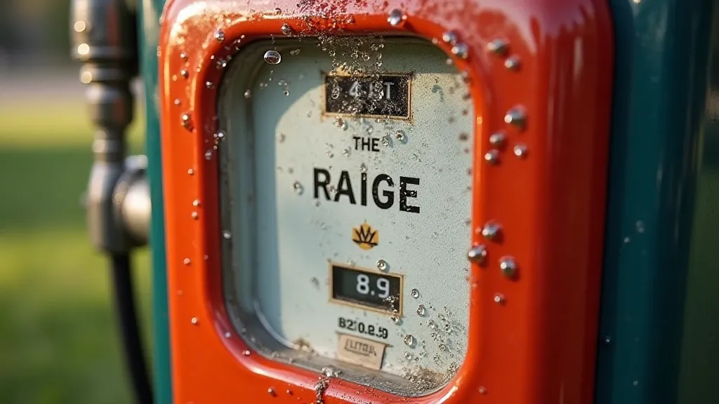 Water beading on a gas sign