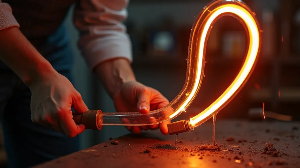 Neon bender working on a glass tube