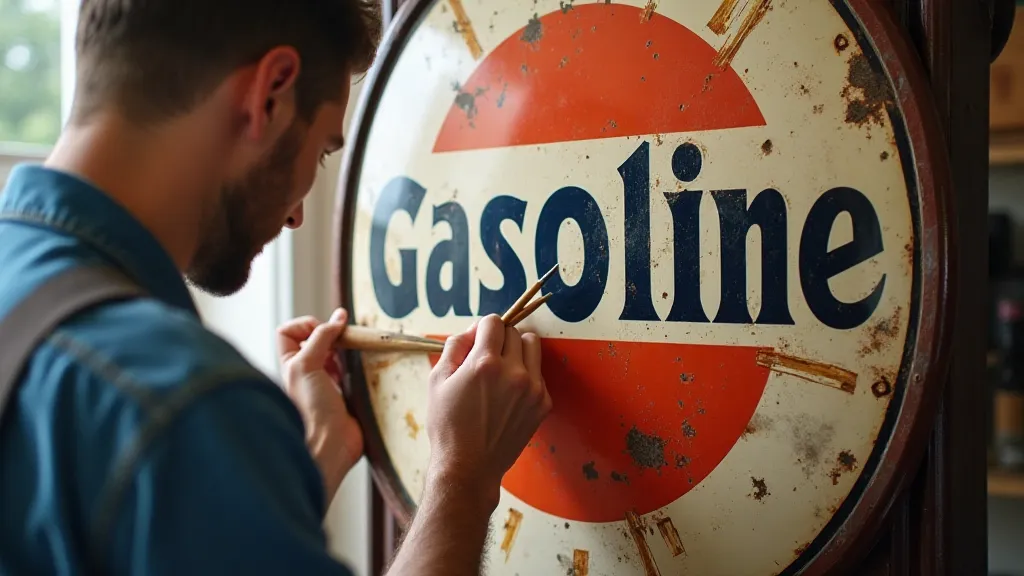Hand-Painting a Gas Sign