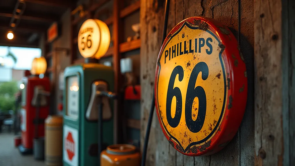 Restored Phillips 66 gas pump sign