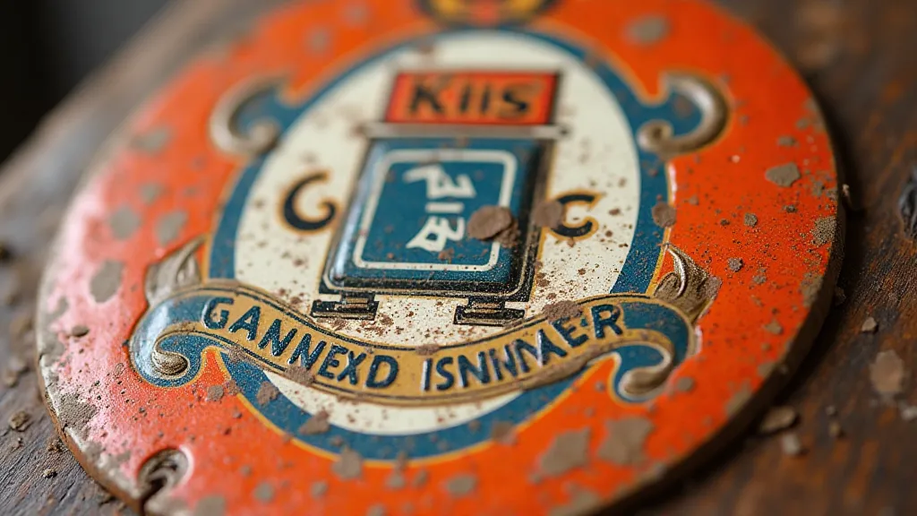 Vintage porcelain gas sign with detailed restoration