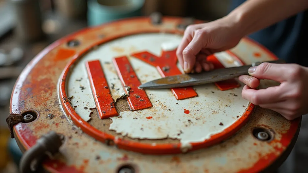Repairing a porcelain gas sign
