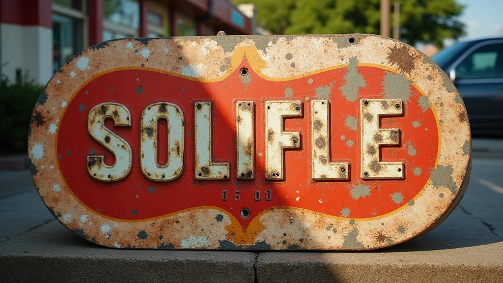Restored gas station sign display