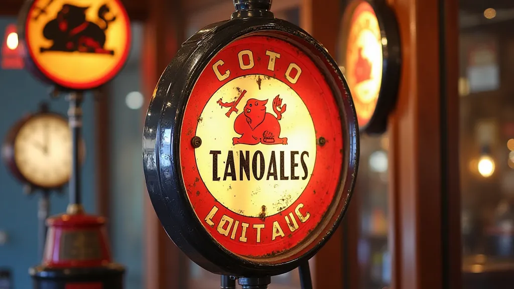 Restored vintage gas sign