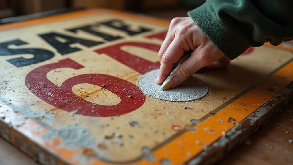 Sandpaper on gas sign