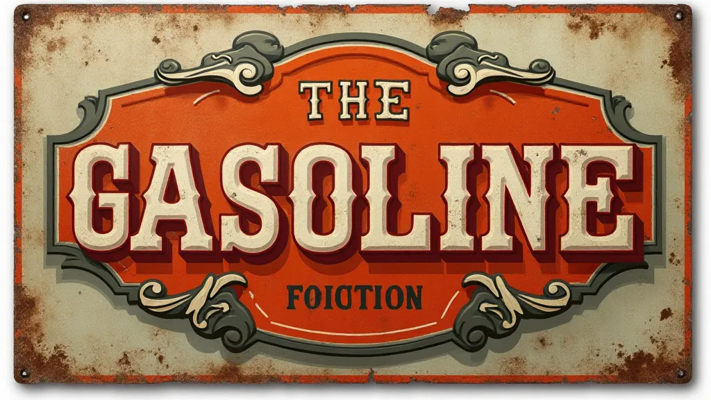 Vintage tin litho gas sign